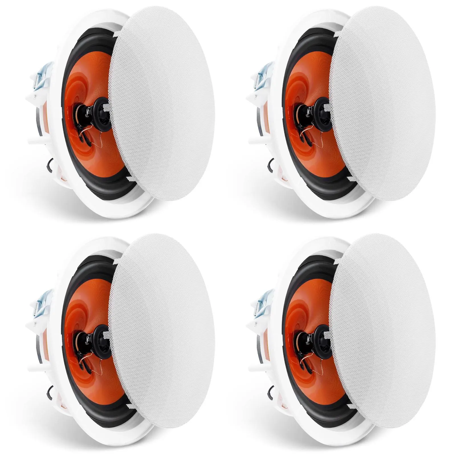 【summerfinds】VEVOR 4 PCs 8 Inch in Ceiling Speakers, 100-Watts, Flush Mount Ceiling & in-Wall Speakers System with 8ΩImpedance 89dB Sensitivity, for Home Kitchen Living Room Bedroom or Covered Outdoor Porches