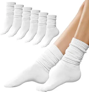 3 Pack Scrunch Socks - White