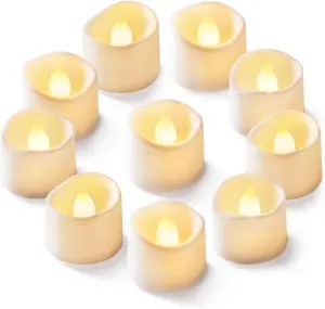 24Pcs Flickering Flameless Candle Battery Operated 200+Hours Fake Electric LED Tea Lights for Votive Centerpiece Table Decorations Wedding Anniversary Halloween Christmas
