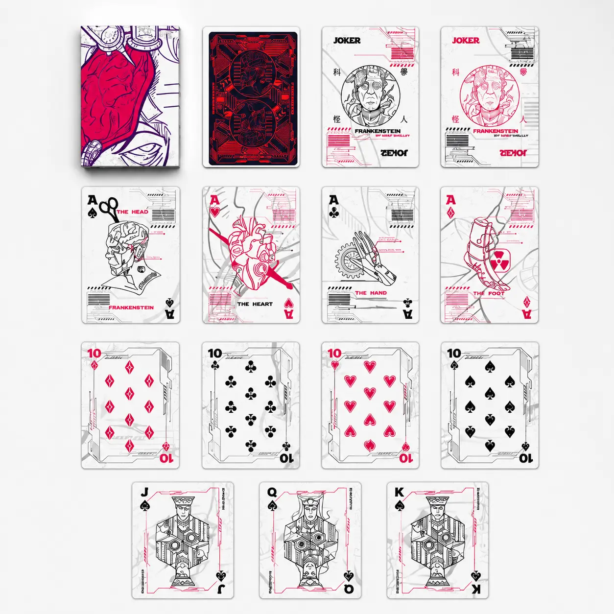 Frankenstein Playing Cards Deck | Gothic Horror Collector Cards | Vintage Monster Card Set