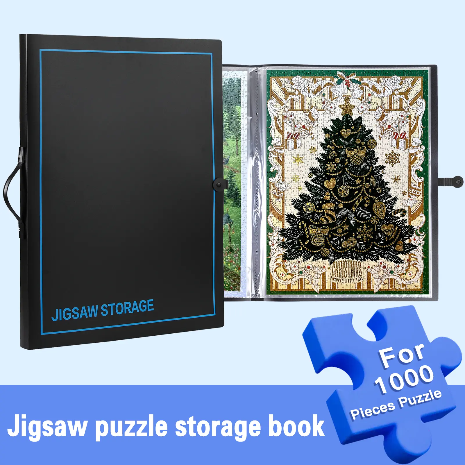 Puzzle Storage Folder 20x28in,Binder Keeper Case 1000 Pieces Jigsaw Puzzle Organizer,70cmx50cm Large Capacity Puzzle Storage Album Book 12 Inner Pages Hold 24 Artworks,Portable Storage Binder for Diamond Painting & Puzzle Collectors Storage Boxes