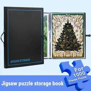 Puzzle Storage Folder 20x28in,Binder Keeper Case 1000 Pieces Jigsaw Puzzle Organizer,70cmx50cm Large Capacity Puzzle Storage Album Book 12 Inner Pages Hold 24 Artworks,Portable Storage Binder for Diamond Painting & Puzzle Collectors Storage Boxes