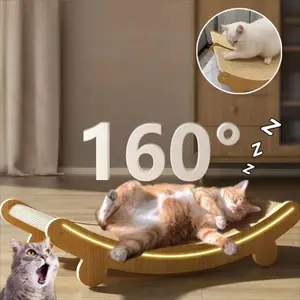 2-In-1 Universal Design Cat Bed and Scratching Post - Sisal Scratching Board Recliner, Paw Care Tool, All-Season Comfortable Cat Furniture Piece