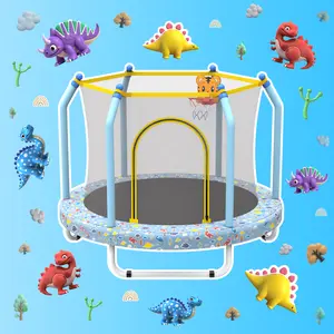 Mersco 55-Inch Kids' Trampoline with Safety Net - Unisex Bounce Play Equipment for Ages 1+, Indoor/Outdoor - Ideal Holiday Gifts for Boys/Girls, Trampoline For Kids
