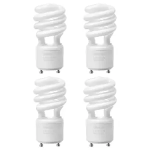 VEVOR 4-Pack CFL Light Bulbs,  , 13W Compact Fluorescent Spiral Bulbs with 2700K Warm Light, 900lm Luminous Flux, Twist and Lock GU24 Base, Ideal for Bedrooms, Study Rooms, Living Rooms, Commercial Use