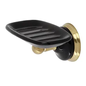 212 MAIN Traditional Wall-Mount Onyx Soap Dish Holder, Brushed Brass Bathroom Accessory with Brushed Finish, Easy Access Design