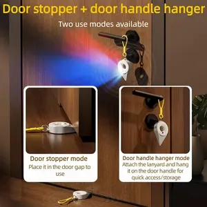 Portable door lock with alarm, 70-decibel anti-theft door stop, fits any door gap, 2-in-1 drill-free door stop, suitable for homes, apartments, offices, hotels, and travel