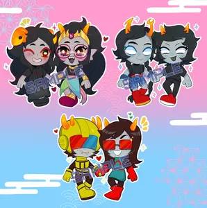 HS Couple Charms - Homestuck Keychains, Cute Keyring Accessory, Fun Charm For Backpack Or Purse | High Quality and Customer Favorite Items