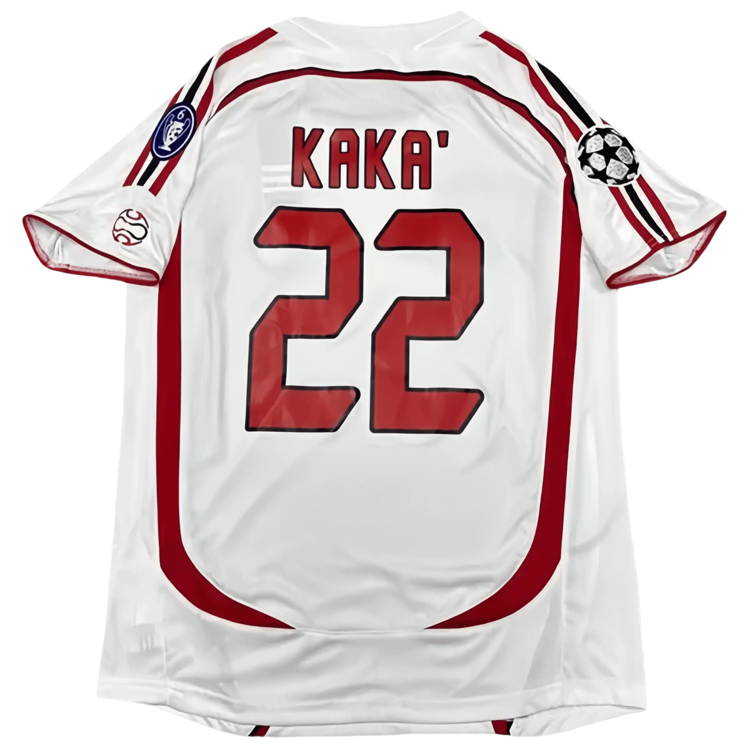 2006 2007 Away Retro White Red No.22 Kaka Short Sleeved Soccer Jersey