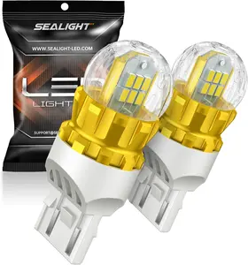 SEALIGHT 7440 7443 LED Bulb White Reverse Lights, 7441 7444 T20 992 W21W LED Bulb Super Bright 360° LED Bulbs 3020SMD with HD Projector 3000 Lumens for Tail Parking Brake DRL Lights, Pack of 2, FathersDayGift