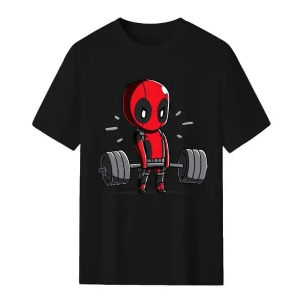 Marvel Deadpool T Shirt Premium Cotton Crewneck Short Sleeve Graphic Tee With Bold Red Black Suit And Mask Pattern Streetwear Essential, Shortsleeve, Stylish
