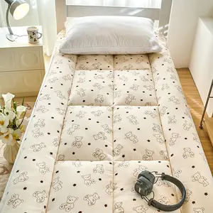 Thick Foldable Printed Mattress, Futon Mattress, Portable Camping & Guest Room Mat, Space-Saving Roll-Up Design, Washable Polyester Fiber, Traditional Japanese Style