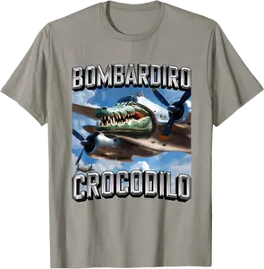 Bombardiro Crocodilo Meme Plane Crocodile Brainrot T-Shirt - Tomasleza Shop 62B0F4DSGFV2