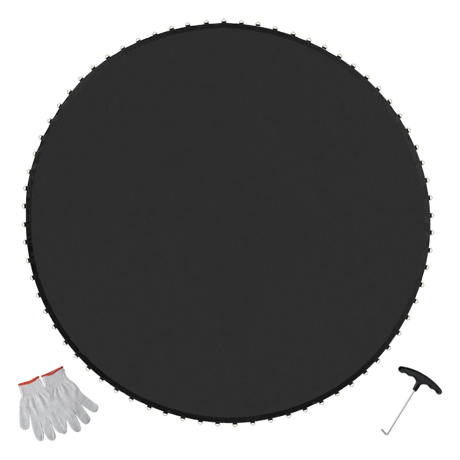 【SummerFinds】VEVOR Replacement Trampoline Mat,  , Jumping Mat Fits 12ft Frame, Universal Jumping Mat for 12ft Round Trampoline, Reinforce UV-Resistant Mat with Spring Tool & Durable V-Rings, Fit 5.5" Spring Length