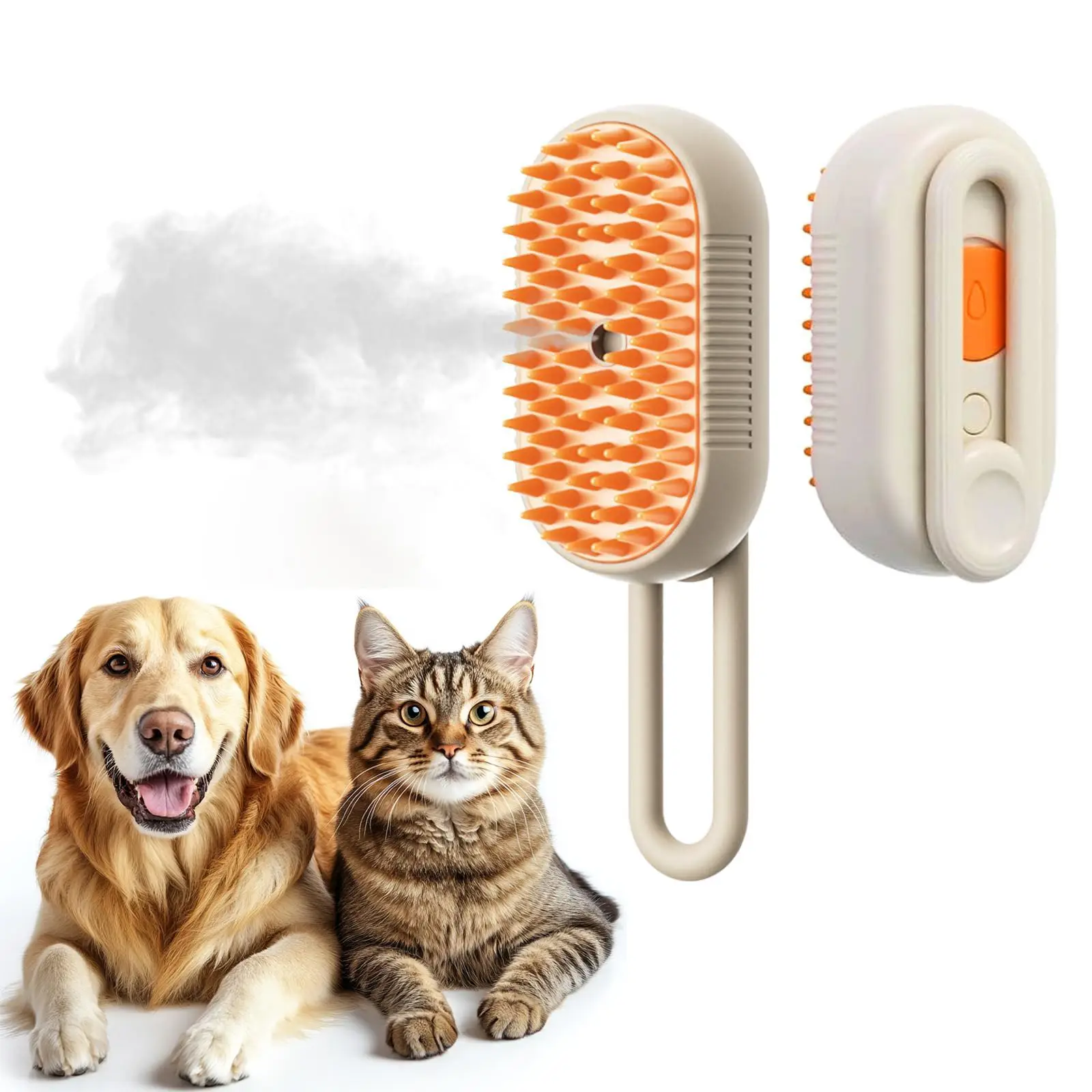 3 in 1 Electric Cat Brush, 1 Count Self-cleaning & Massaging & Removing Loose Hair Brush, Pet Grooming Brush, Dog & Cat Grooming Supplies