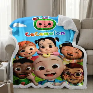 Cocomelon Classic Lamb Velvet Blanket, Super Soft Comfortable Skin-Friendly, Multi-Style Bed Sofa Chair Decorative Hanging Rug