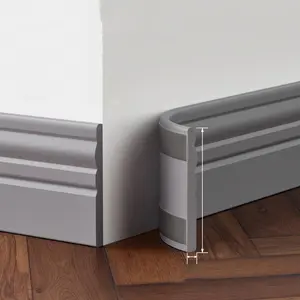 NBR Foam Baseboard Trim Self Stick Floor Molding Multi Size Color Waterproof Anti CollisionFlexible Durable European Design Wall Decoration