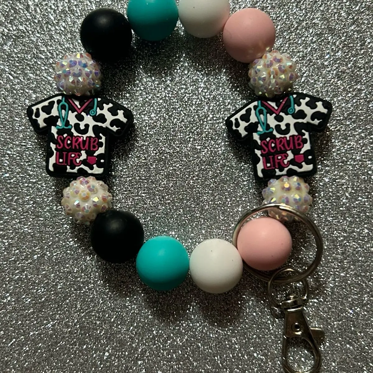 Scrub life stretchy keychain