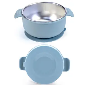 Suction Cup Baby Bowl, 1 Count Removable Silicone Bowl, Anti-scalding Snack Container, Baby Feeding Bowl, Baby Utensils, Drinking Feeding Supplies