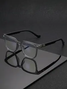 Vintage Square Frame Blue Light Blocking Glasses, Trendy Vintage Eyeglasses, Cross Flower Decoration, Face Shaping, Suitable for Commuting, School, Photography, Trendy Casual Eyeglasses