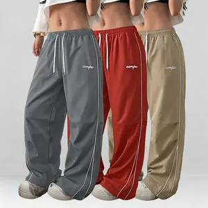 Pack of 1–3 — Women’s lightweight summer sports pants,plad pants  thin, soft, and comfortable; loose fit for plus sizes! Floor-length casual pants, gray, comfortable design; sports-casual style bottoms for gym wear and street dance outfits.