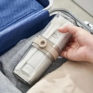 Travel Toothbrush & Toothpaste Holder, 1 Count Portable Toothbrush Storage Box Organizer, Toothbrush & Toothpaste Container for Home & Travel, Toothbrush Holders, Bathroom Accessory