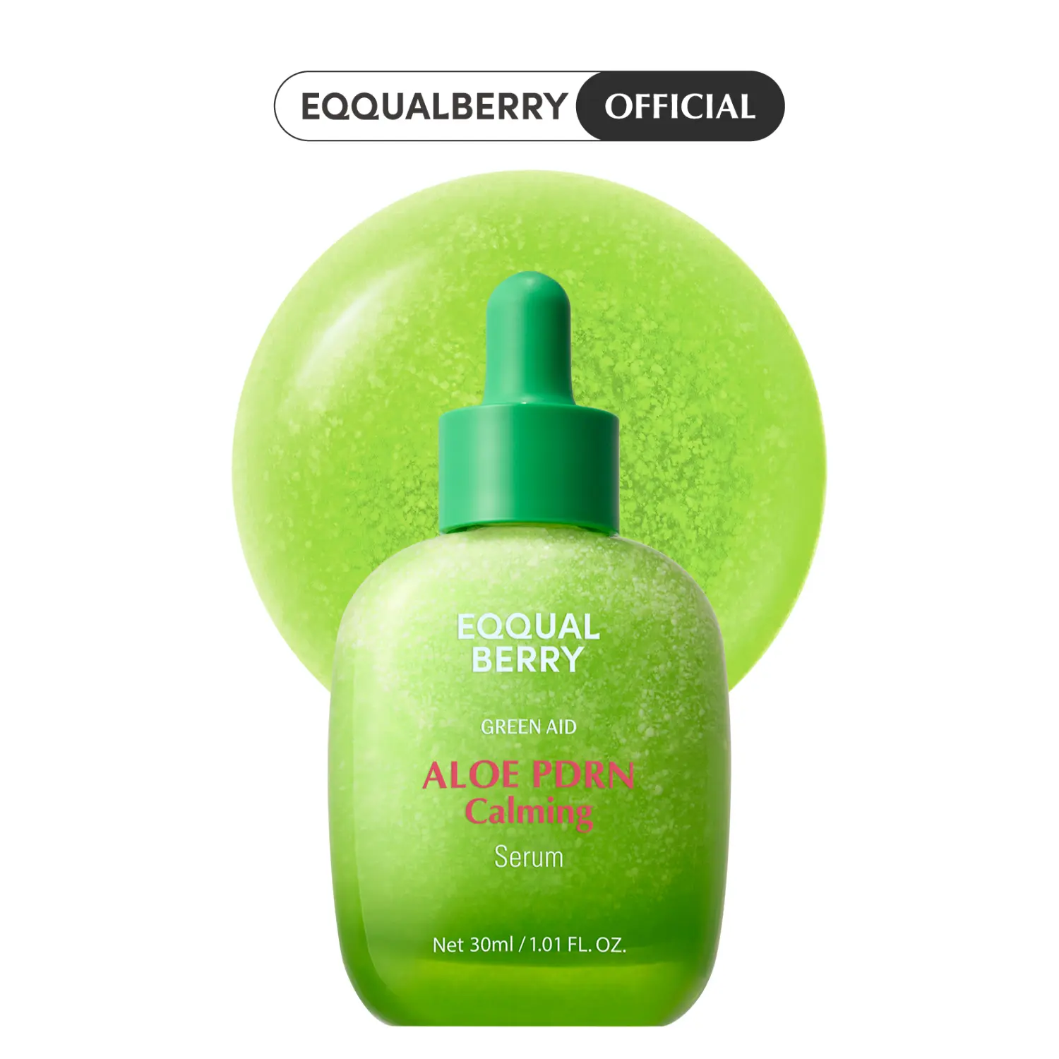 EQQUALBERRY ALOE PDRN Calming Serum – Soothing Korean Skin Care for Sensitive & Acne-Prone Skin | 5-CICA + Ceramide Barrier Repair | Redness Relief & Hydrating Glass Skin Glow, 1.01oz / 30ml