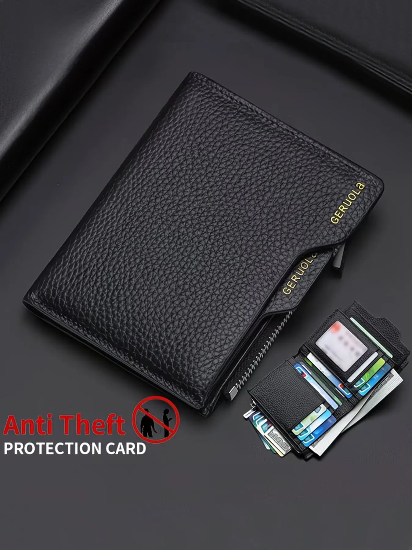RFID Blocking Anti Theft Wallet with Independent Card Slots, Thin Leather Credit Card Holder, Coin Purse, Driver License Case, Holiday Gift, Business Wallets, Rfid Shielded Wallet, Rfid Blocking Wallets