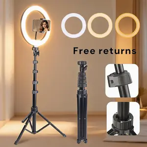 12 Inch Ring Light Kit with 17-63 Inch Extendable Tripod, Fill Light with Adjustable Color Temperatur, Smooth Dimming for Video Recording, Zoom Lighting for Computer, Meeting, Live Streaming, Podcast#SummerWins#Fathersdaygift