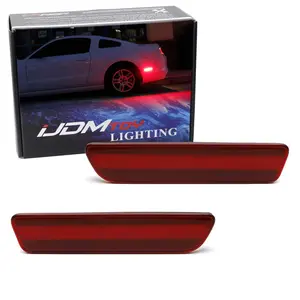 iJDMTOY OE-Red Lens Red Full LED Rear Side Marker Light Kit For 2005-09 Ford Mustang, Powered by 54-SMD LED