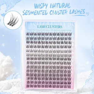 Lash Clusters Refill Pack D Curl – Wispy Fluffy Natural Thin Band Individual Eyelash Extensions 9-12mm | Lightweight Soft Easy Apply DIY At-Home | Coquette Soft Girl Doll Eye Natural Look | Daily No-Makeup Makeup Wedding Party Women Beginners