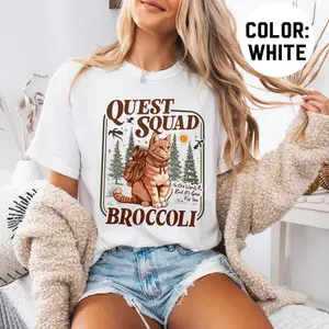 Onyx Storm Quest Squad Broccoli Shirt, Broccoli Cat Ridoc Romantasy Fan Shirt, Dragon Rider Bookworm Gifts