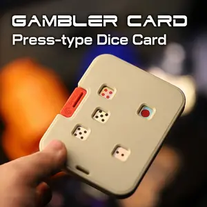 Press Button Dice Roller Game Cards, Tabletop Party Game Essential, Creative Gift for Boys, 5 Dice Tray Set, Must-Have Party Game