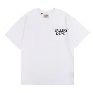 GALLERY DEPT Hip Hop T-Shirt Crew Neck Short Sleeve Shirts Graphic Tees Casual for Men and Women Black Round Neck Cotton Menswear