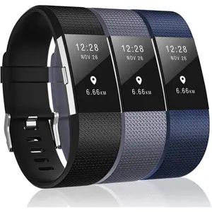 Bands Compatible with Fitbit Charge 2, Classic & Special Edition Replacement Bands for Fitbit Charge 2, Women Men Accessories Steel