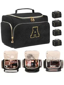 Large Wide-Open Travel Toiletry Bag,  Lightweight Makeup Cosmetics Organizer with Handle,  Puffy Cosmetic Makeup Bag Organizer with Handle for Accessories, Essentials, Toiletries, Travel Cosmetic Bags