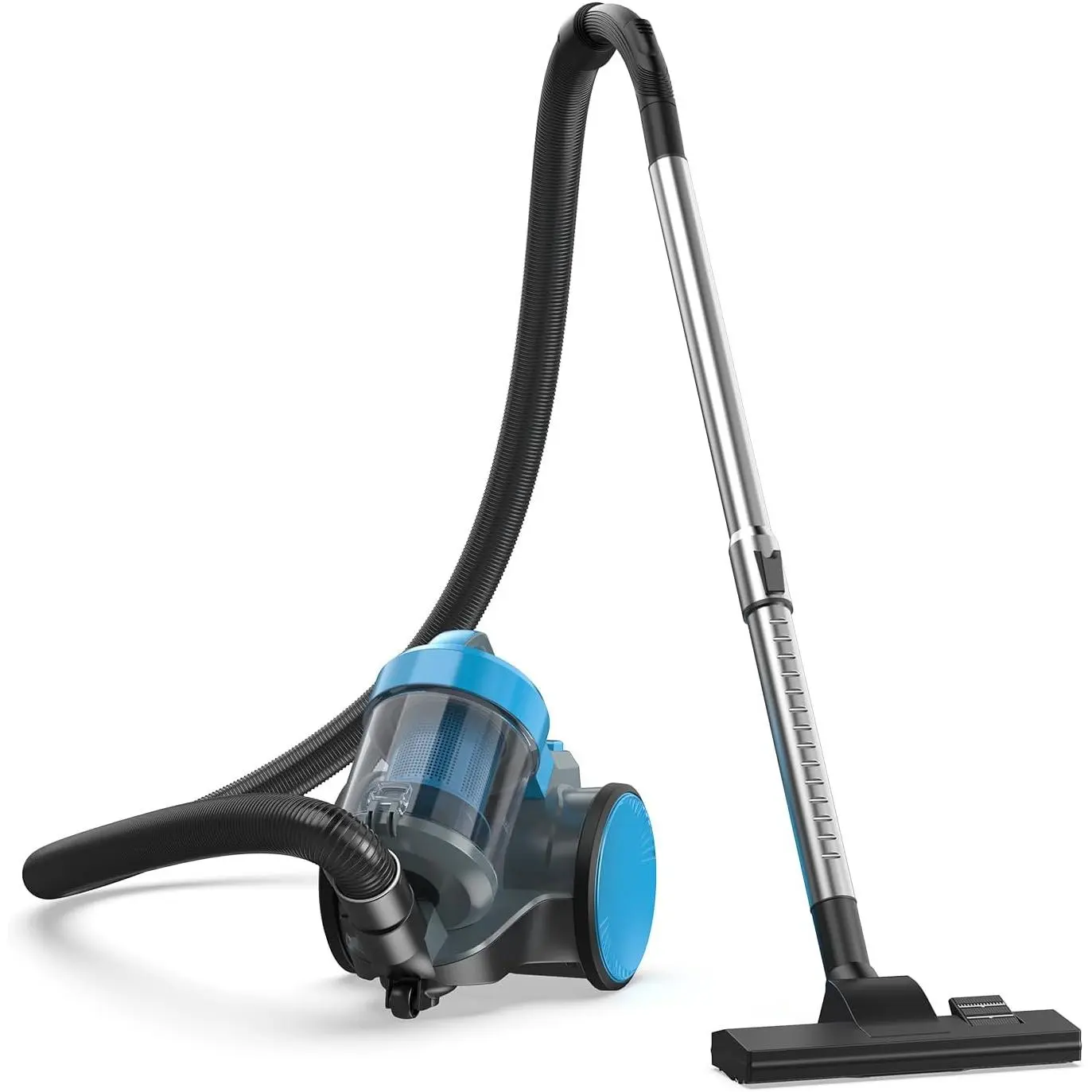 Canister Vacuum Cleaner with Wheels, Lightweight 9lbs Bagless Vacuum, 1.8L Dust Bin, Washable HEPA Filter, Automatic Cord Rewind, Great for Home, Car & RV