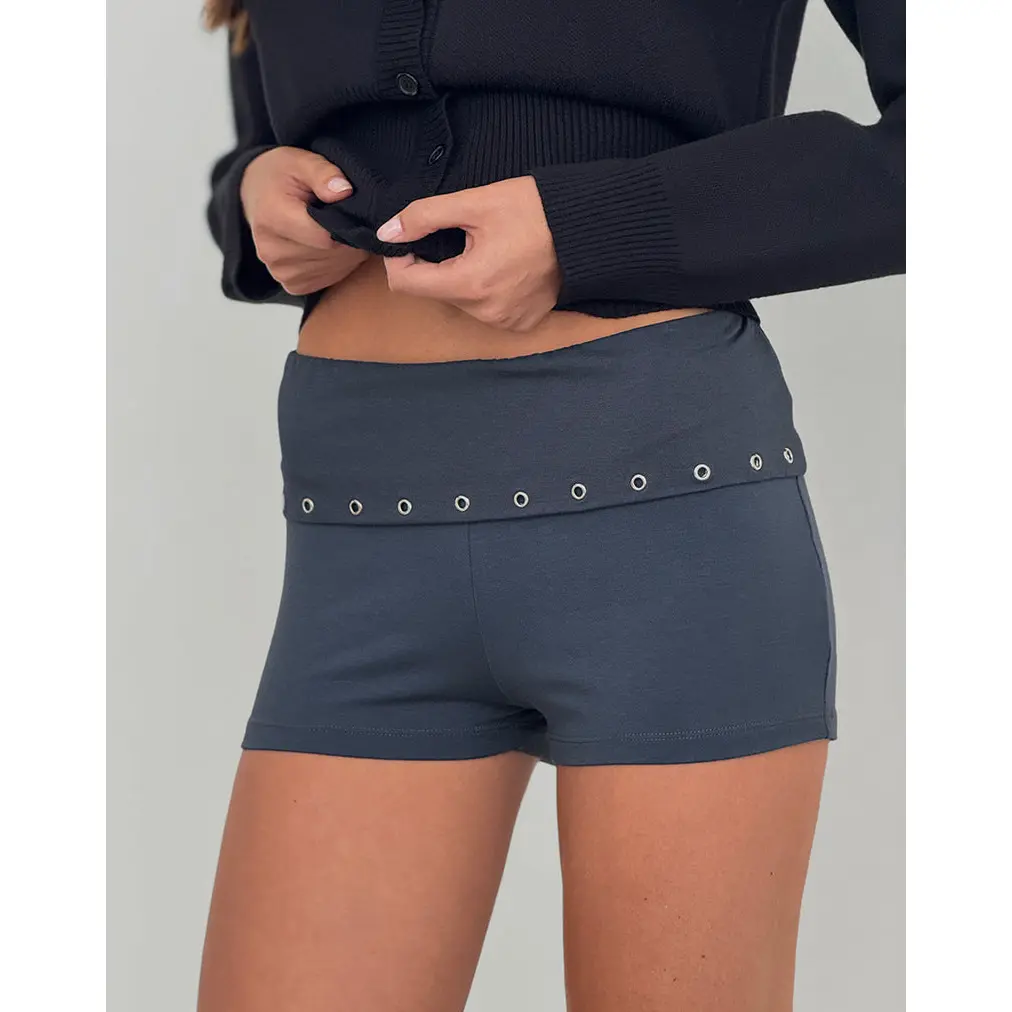 Gojo Short in Jersey Ocean Storm with Eyelets