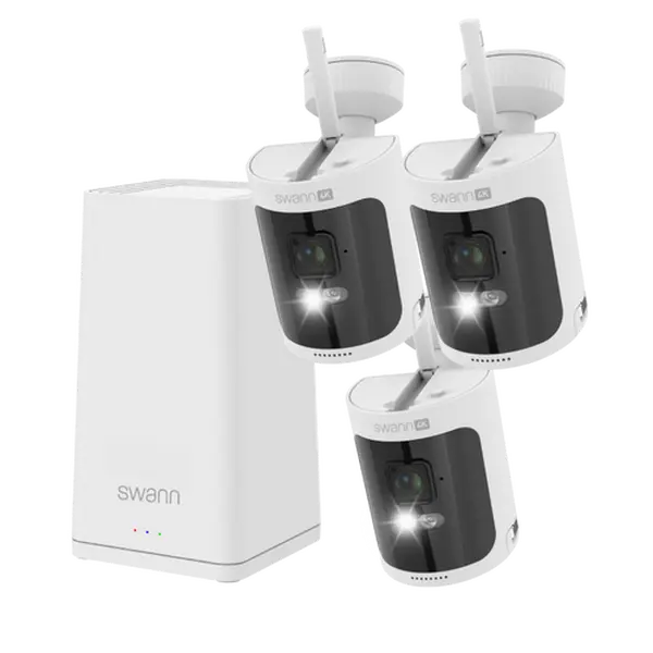 Swann AllSecure4K Wireless Security Kit with 3X Wire-Free Cameras & NVR Tower