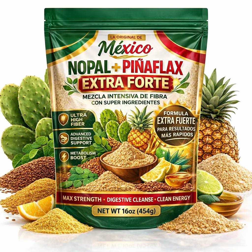 1Lb La Original de Mexico Extra Forte Daily Healthcare Fiber Powder - Plant-Based Blend of Moringa, Psyllium Husk, Nopal, Flaxseed (Linaza), Agave - Easy to Mix