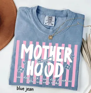 Retro Motherhood Comfort Colors shirt, trendy mama tee with oversized graphic, perfect for mom life, cool mom club vibes, Mother’s Day gift, stylish and comfy.