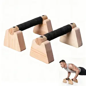 Fitness Training Equipment Set, Durable Wooden Parallel Bars & Push-Up Rods, Home Workout, Core Strength Building, Push Up Stand