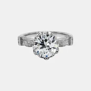 【712】Valentine's Flash "Deck The Hall" 3 Carat Synthetic Moissanite Flower Bloom Ring