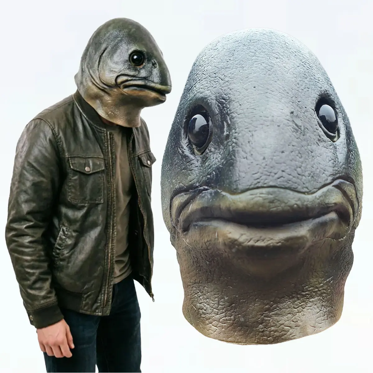 Latex Ugly Cute Fish Mask - Adult Creative Animal Mask, Viral Funny Prank Prop, TikTok Trend Halloween Party Supply