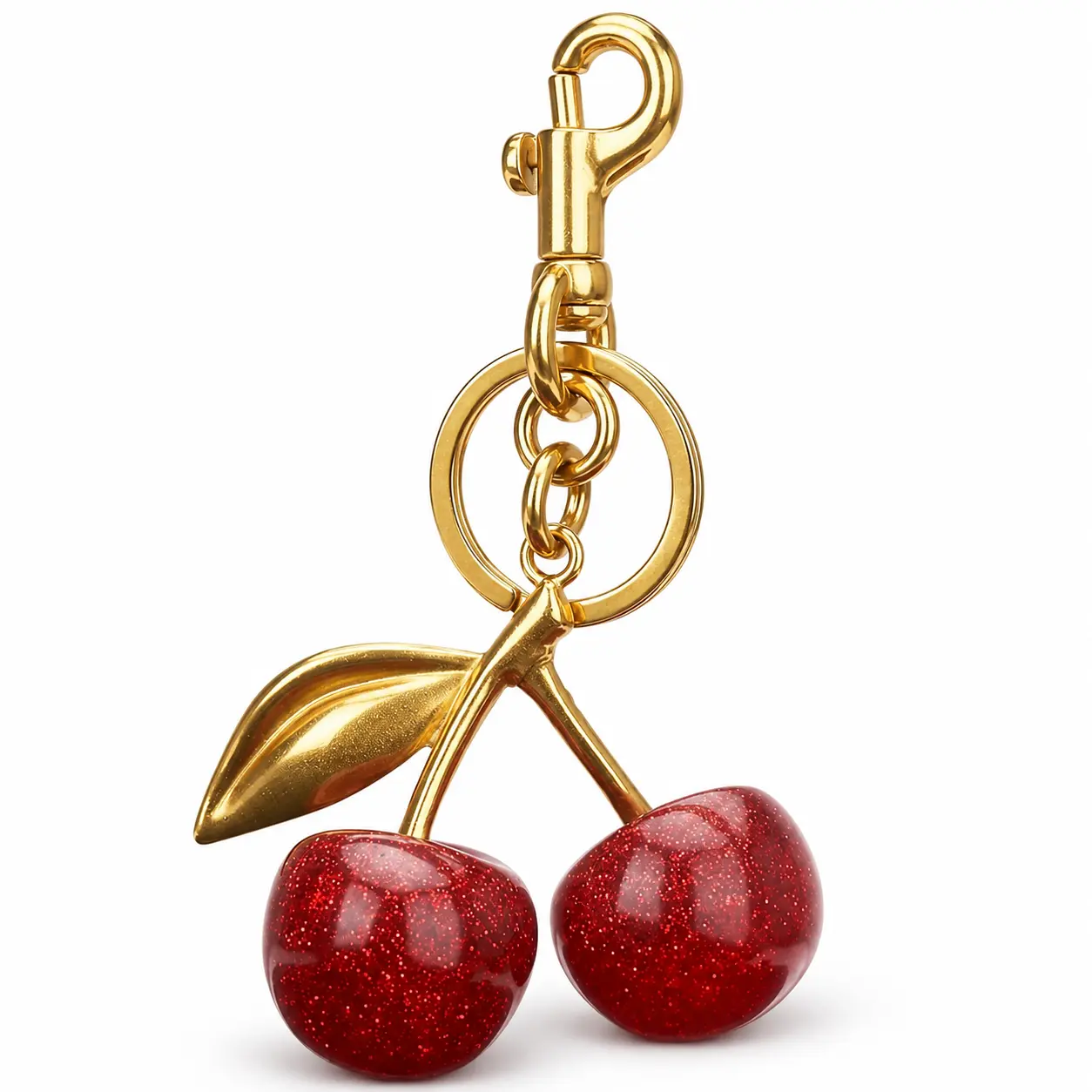 Cute Cherry Leather Keychain for Her | Adorable Purse/Car Charm | Sweet Key Ring Accessory for Women’s Essentials, Cute Keychains For Car Keys, Keychain Bag Charm