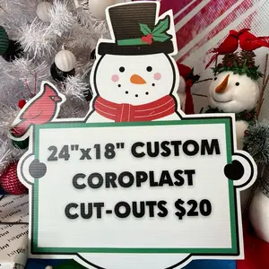 Custom Holiday Coroplast Cut-Out for Festive Party Supplies