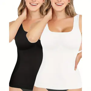 Two pieces of women's body-shaping underwear, a U-neck halter vest, a women's seamless compression vest, regular size plus