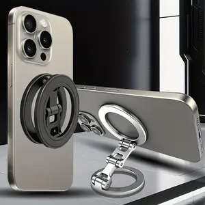 Dual Magnetic Multipurpose with 360° Rotation, Folding Finger Ring, Two Sides Magnetic Base, Compatible with iPhone, Samsung, Gym Refrigerator, Magnetic Mount Stand