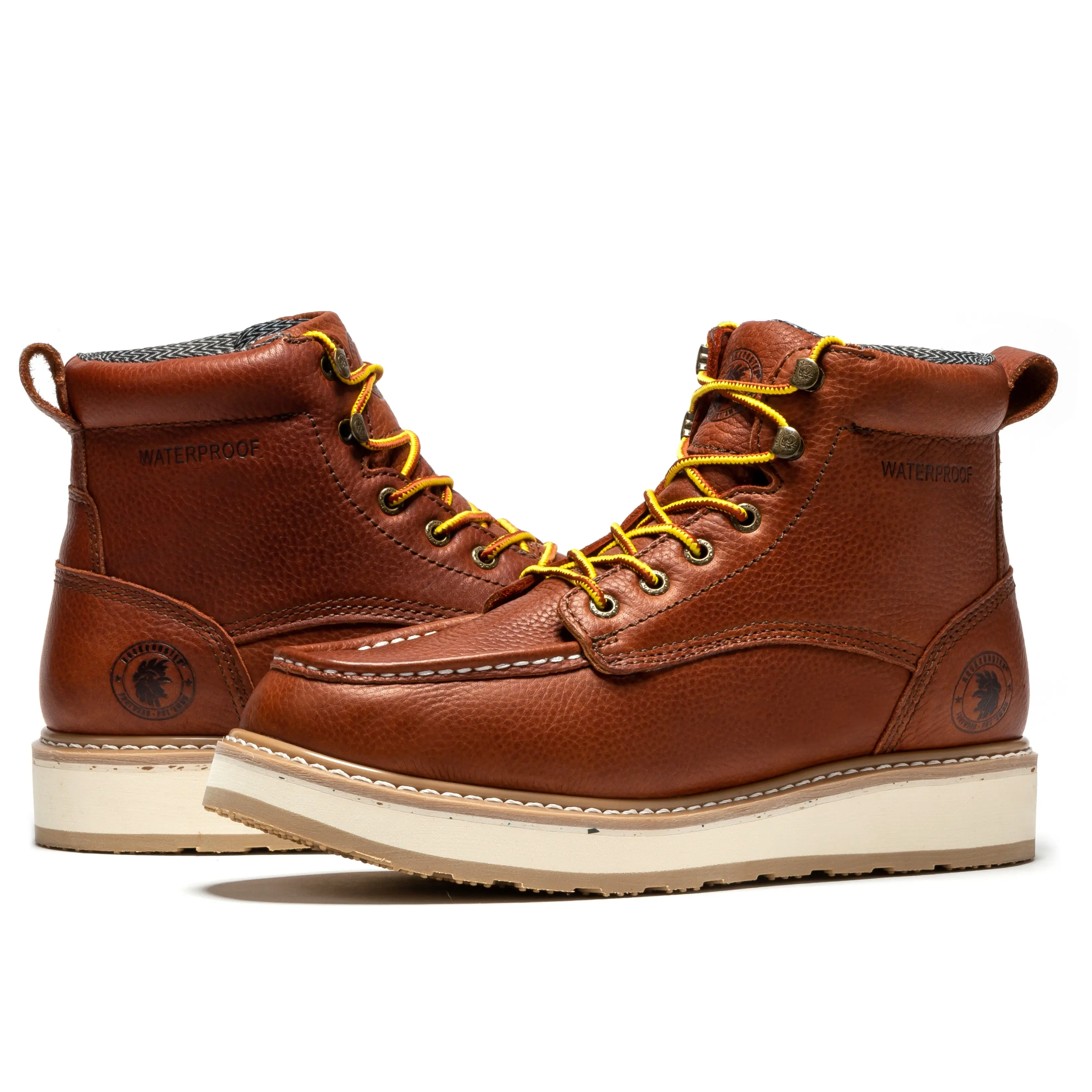ROCKROOSTER Waterproof Moc Toe Work Boots for Men - Soft Breathable Material & Electrical Shock Protection - ASTM F2892-18 EH Rated Footwear Boy - Walking Shoes - Closed SAP3602