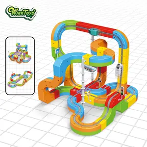 Magic Rail Block,Winktoys DIY Track Set,Building Block,Creative DIY Construction Set,Gravity-Defying, Upside-Down Driving,LED,Christmas Gift,Gift for Kids,MAGIC RAIL CUBE